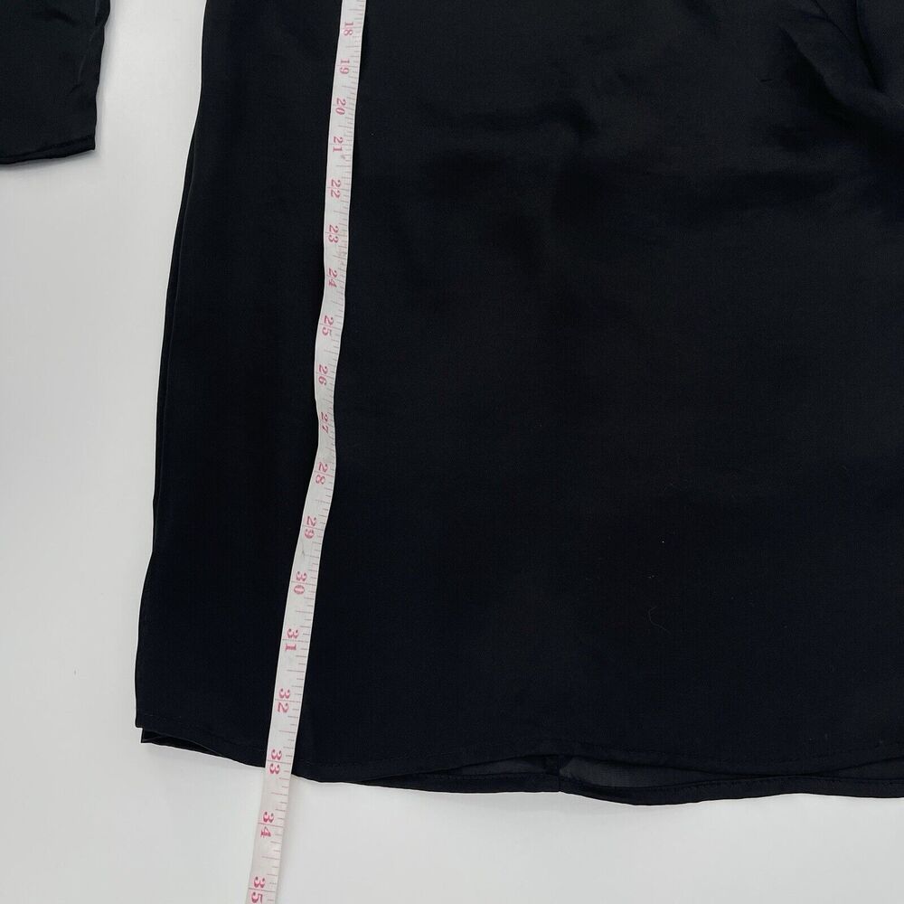 Naked Wardrobe Womens Dress Sz Small Black The Plunge Faux Wrap Long Sleeve Mini - Picture 11 of 12